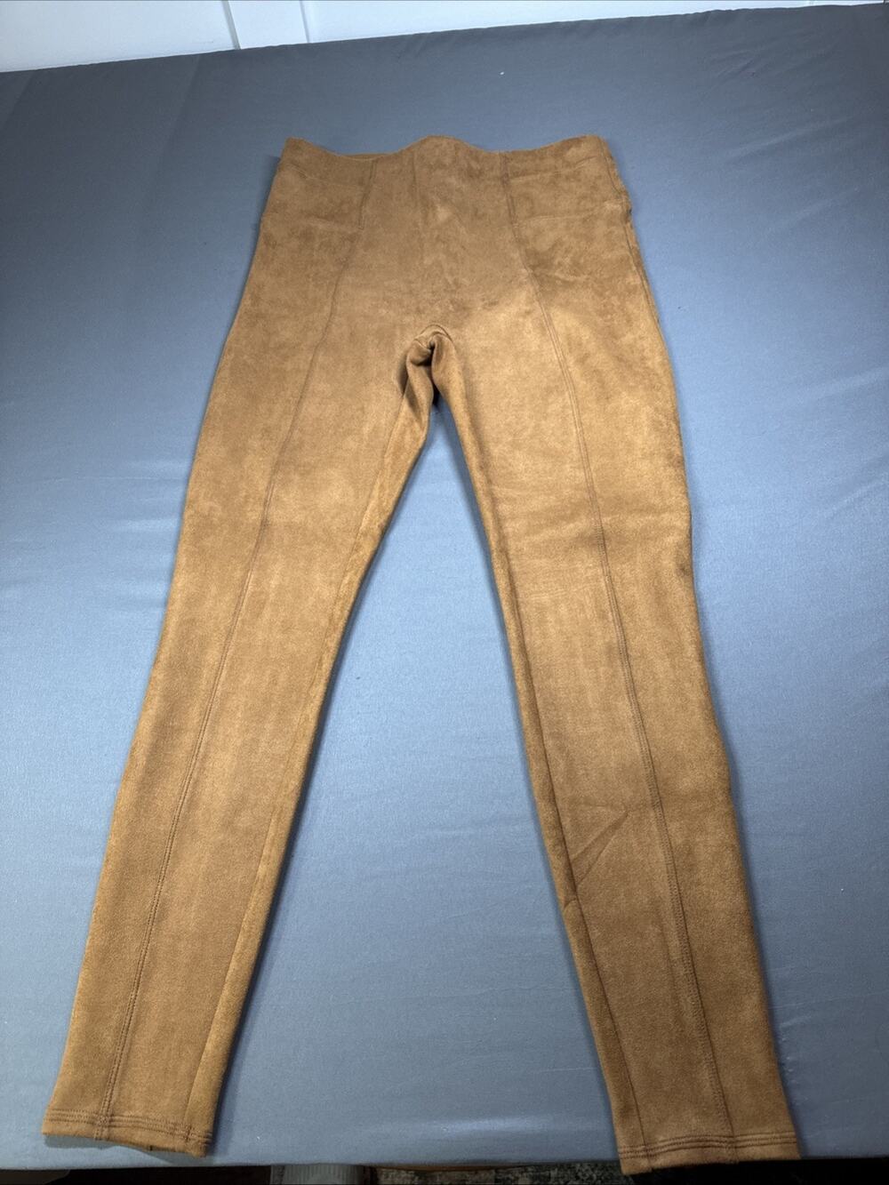 Spanx Faux Suede Leggings size Large Caramel Tan